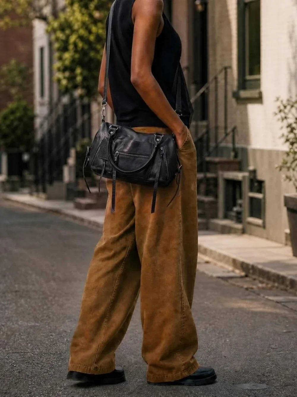 Vegan Leather Mini City Tote Bag - Small Hobo Crossbody Handbag for Women, 8L